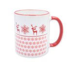 Piros karácsonyi hópehely textúra bögre