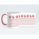 Piros karácsonyi hópehely textúra bögre