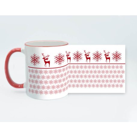 Piros karácsonyi hópehely textúra bögre