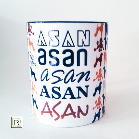 Pudli sor egyedi neves bögre