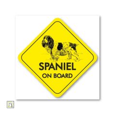 Spaniel on board sárga autómatrica (több féle spániel)