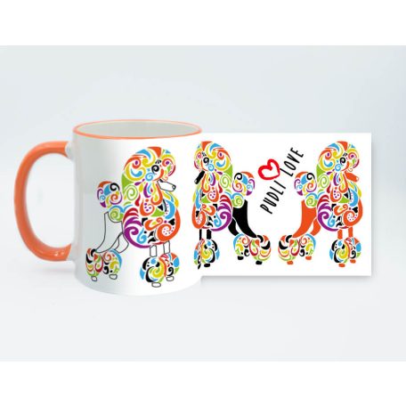 Színes uszkár bögre