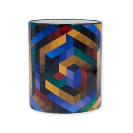 Op-art Bach kockás bögre