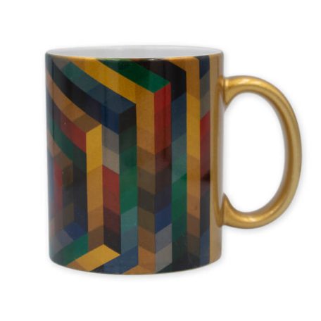 Op-art Bach kockás bögre