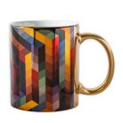 Op-art Bach kockás bögre