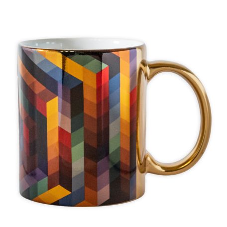 Op-art Bach kockás bögre