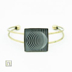 Op-art fekete alapú kör karkötő