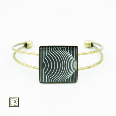 Op-art fekete alapú kör karkötő