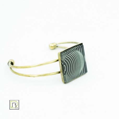 Op-art fekete alapú kör karkötő