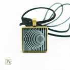 Op-art fekete alapú kör nyaklánc