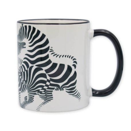 Op-art futó zebrás bögre