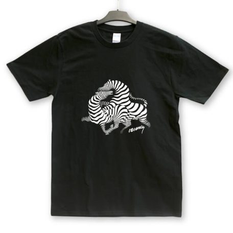 Op-art futó zebrás póló