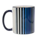 Op-art kék négyzetek bögre