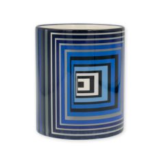 Op-art kék négyzetek bögre