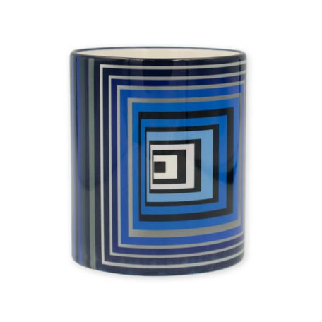 Op-art kék négyzetek bögre