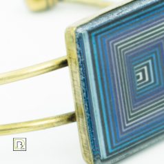 Op-art kék négyzetek karkötő