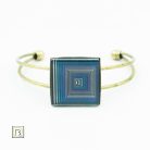 Op-art kék négyzetek karkötő