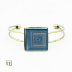 Op-art kék négyzetek karkötő