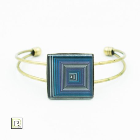 Op-art kék négyzetek karkötő