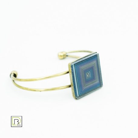 Op-art kék négyzetek karkötő