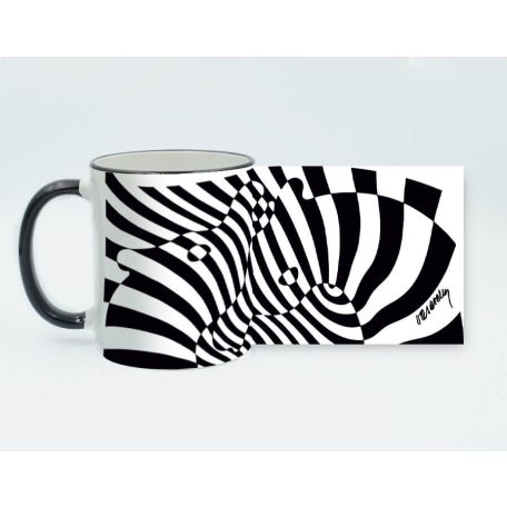 Op-art két zebrás bögre