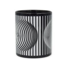 Op-art kör fekete bögre
