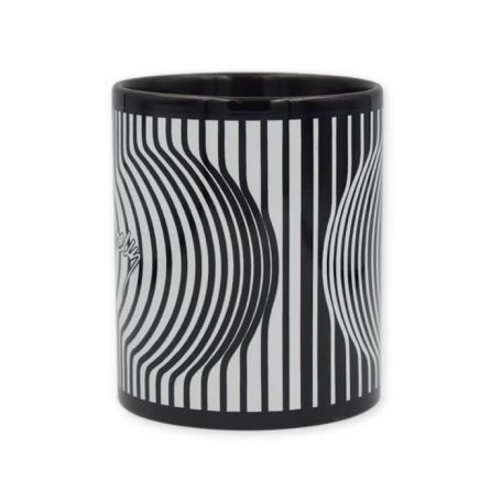 Op-art kör fekete bögre