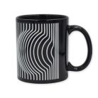 Op-art kör fekete bögre