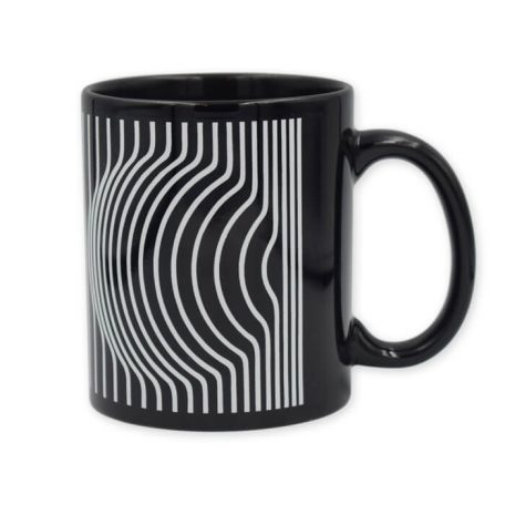 Op-art kör fekete bögre