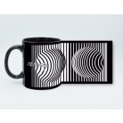 Op-art kör fekete bögre