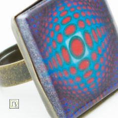 Op-art lila körös gyűrű