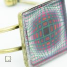 Op-art lila négyszöges karkötő