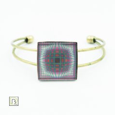 Op-art lila négyszöges karkötő