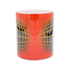 Op-art narancs bögre