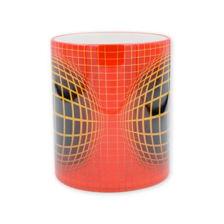 Op-art narancs bögre