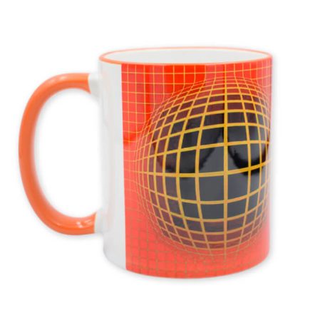 Op-art narancs bögre