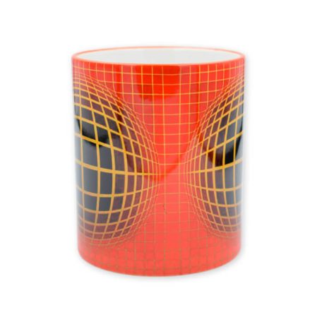 Op-art narancs bögre