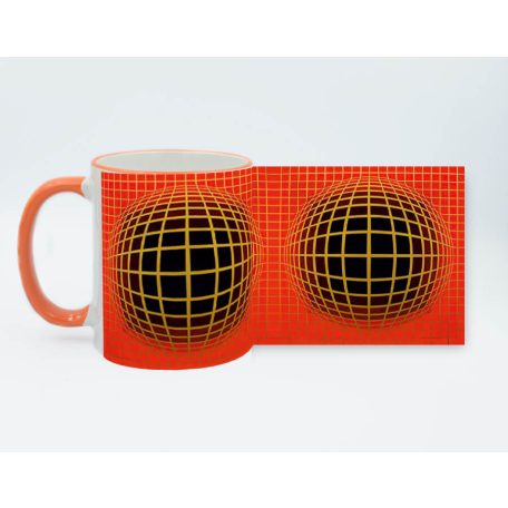 Op-art narancs bögre