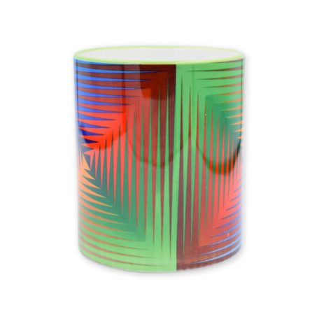 Op-art négyszínű bögre