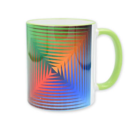 Op-art négyszínű bögre