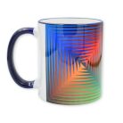 Op-art négyszínű bögre