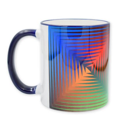 Op-art négyszínű bögre