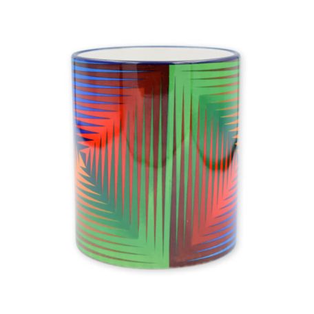 Op-art négyszínű bögre