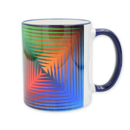 Op-art négyszínű bögre