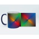 Op-art négyszínű bögre