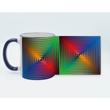 Op-art négyszínű bögre