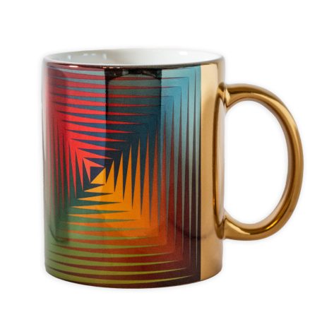 Op-art négyszínű bögre