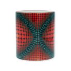 Op-art piros körös bögre