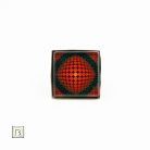 Op-art piros körös gyűrű