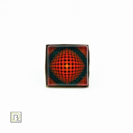 Op-art piros körös gyűrű